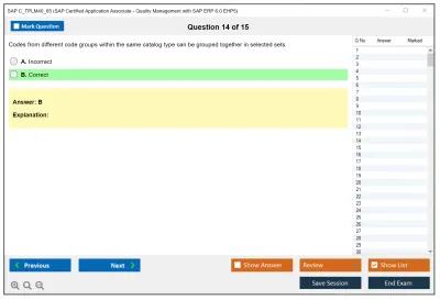 SAP C_TPLM40_65 SAP Certified Associate - Quality Management with SAP ERP 6.0 EHP5 Practice test exam simulator test engine exam Prep practice test questions answers Image 14