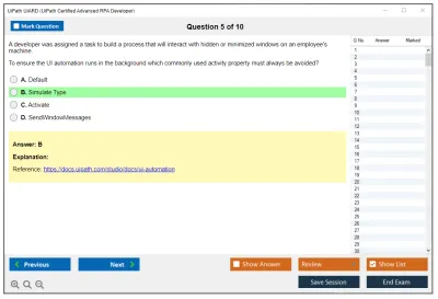 UiPath UiARD UiPath Certified Advanced RPA Developer Practice test exam simulator test engine exam Prep practice test questions answers Image 5