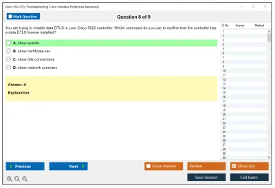 Cisco 300-370 Troubleshooting Cisco Wireless Enterprise Networks Practice test exam simulator test engine exam Prep practice test questions answers Image 8