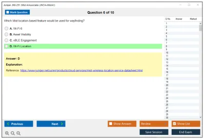 Juniper JN0-251 Mist AI - Associate (JNCIA-MistAI) Practice test exam simulator test engine exam Prep practice test questions answers Image 6
