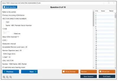 Avaya 7392X Avaya Aura Call Center Elite Implementation Exam Practice test exam simulator test engine exam Prep practice test questions answers Image 8