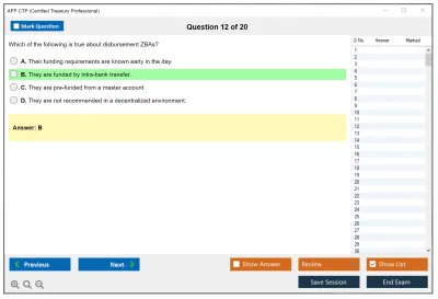 AFP CTP Certified Treasury Professional Practice test exam simulator test engine exam Prep practice test questions answers Image 12