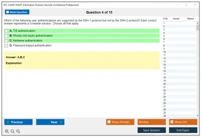 ISC2 CISSP-ISSAP Information Systems Security Architecture Professional Practice test exam simulator test engine exam Prep practice test questions answers Image 4