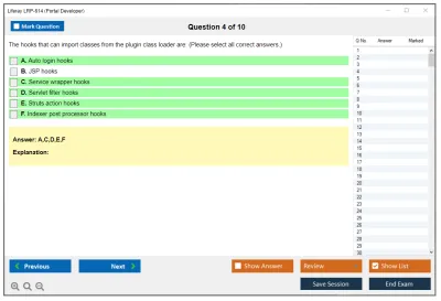 Liferay LRP-614 Portal Developer Practice test exam simulator test engine exam Prep practice test questions answers Image 4