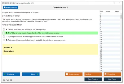 IBM C2090-621 IBM Cognos Analytics Author V11 Practice test exam simulator test engine exam Prep practice test questions answers Image 5