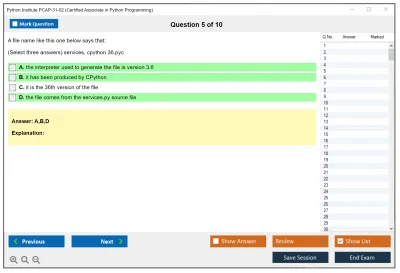 Python Institute PCAP-31-02 Certified Associate in Python Programming Practice test exam simulator test engine exam Prep practice test questions answers Image 5