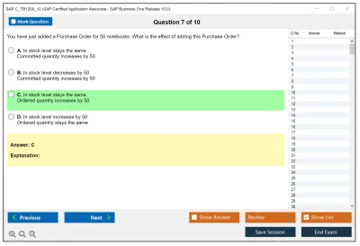 SAP C_TB1200_10 SAP Certified Associate - SAP Business One Release 10.0 Practice test exam simulator test engine exam Prep practice test questions answers Image 7