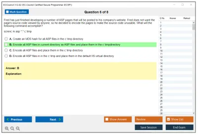 ECCouncil 312-92 EC-Council Certified Secure Programmer (ECSP) Practice test exam simulator test engine exam Prep practice test questions answers Image 6