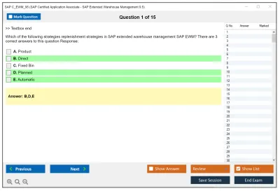 SAP C_EWM_95 SAP Certified Application Associate - SAP Extended Warehouse Management 9.5 Practice test exam simulator test engine exam Prep practice test questions answers Image 1