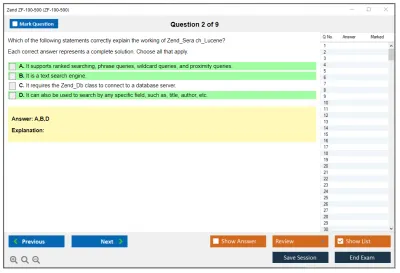 Zend ZF-100-500 Zend Framework Certification (Version 4.1) Practice test exam simulator test engine exam Prep practice test questions answers Image 2