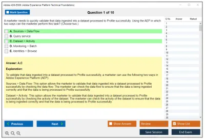 Adobe AD0-E600 Adobe Experience Platform Technical Foundations Practice test exam simulator test engine exam Prep practice test questions answers Image 1