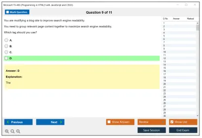 Microsoft 70-480 Programming in HTML5 with JavaScript and CSS3 Practice test exam simulator test engine exam Prep practice test questions answers Image 9