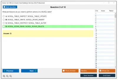 Oracle 1z0-1093-22 Oracle Cloud Database Services 2022 Professional Practice test exam simulator test engine exam Prep practice test questions answers Image 9