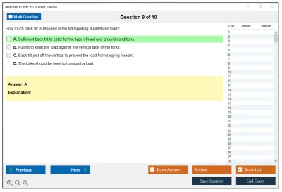 Test Prep FORKLIFT Forklift Theory Practice test exam simulator test engine exam Prep practice test questions answers Image 9
