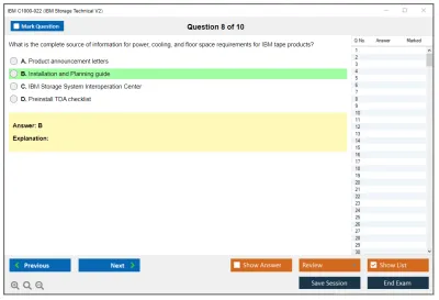 IBM C1000-022 IBM Storage Technical V2 Practice test exam simulator test engine exam Prep practice test questions answers Image 8