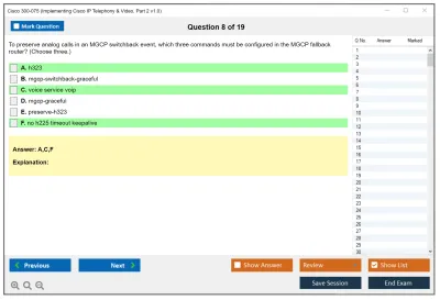 Cisco 300-075 Implementing Cisco IP Telephony &amp; Video, Part 2 v1.0 Practice test exam simulator test engine exam Prep practice test questions answers Image 8
