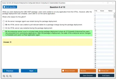 Oracle 1z0-344 JD Edwards EnterpriseOne Configurable Network Computing 9.2 Implementation Essentials Practice test exam simulator test engine exam Prep practice test questions answers Image 8