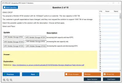 HP HPE0-S57 Designing HPE Hybrid IT Solutions Practice test exam simulator test engine exam Prep practice test questions answers Image 2