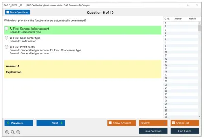 SAP C_BYD01_1811 SAP Certified Application Associate - SAP Business ByDesign Practice test exam simulator test engine exam Prep practice test questions answers Image 6