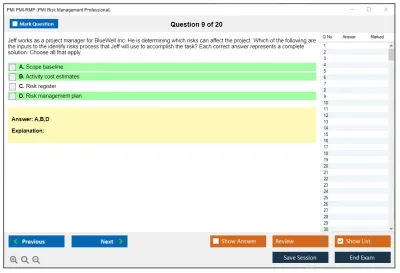 PMI PMI-RMP PMI Risk Management Professional (PMI-RMP) Exam Practice test exam simulator test engine exam Prep practice test questions answers Image 9