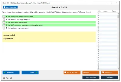 Hitachi HH0-450 Hitachi Data Systems Storage Architect-Hitachi NAS Platform Practice test exam simulator test engine exam Prep practice test questions answers Image 5