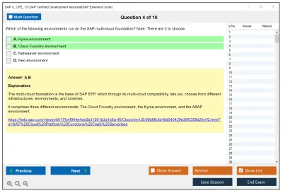 SAP C_CPE_13 SAP Certified Development AssociateSAP Extension Suite Practice test exam simulator test engine exam Prep practice test questions answers Image 4