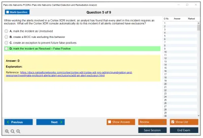 Palo Alto Networks PCDRA Palo Alto Networks Certified Detection and Remediation Analyst Practice test exam simulator test engine exam Prep practice test questions answers Image 5