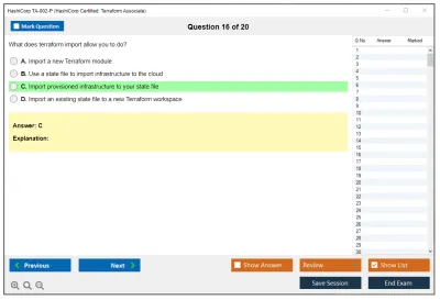HashiCorp TA-002-P HashiCorp Certified: Terraform Associate Practice test exam simulator test engine exam Prep practice test questions answers Image 16