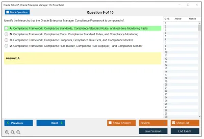 Oracle 1z0-457 Oracle Enterprise Manager 12c Essentials Practice test exam simulator test engine exam Prep practice test questions answers Image 9