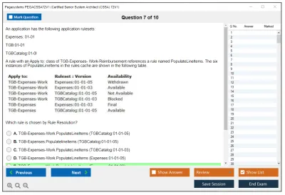 Pegasystems PEGACSSA72V1 Certified Senior System Architect (CSSA) 72V1 Practice test exam simulator test engine exam Prep practice test questions answers Image 7
