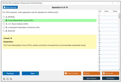 Test Prep LEED Leadership in Energy and Environmental Design Practice test exam simulator test engine exam Prep practice test questions answers Image 9