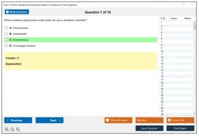 Cisco 700-302 Advanced Borderless Network Architecture Field Engineer Practice test exam simulator test engine exam Prep practice test questions answers Image 7