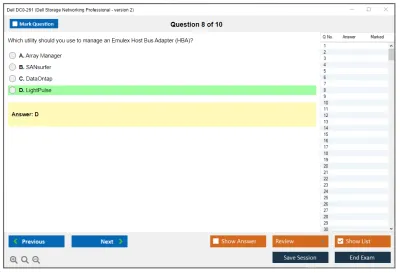 Dell DC0-261 Dell Storage Networking Professional - version 2 Practice test exam simulator test engine exam Prep practice test questions answers Image 8