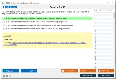 Cisco 300-825 Implementing Cisco Collaboration Conferencing (CLCNF) Practice test exam simulator test engine exam Prep practice test questions answers Image 9