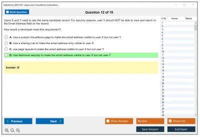 Salesforce DEV-501 Certified Force.com Advanced Developer Practice test exam simulator test engine exam Prep practice test questions answers Image 12