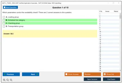 SAP C_TS460_1809 SAP Certified Application Associate - SAP S/4HANA Sales 1809 Upskilling Practice test exam simulator test engine exam Prep practice test questions answers Image 1