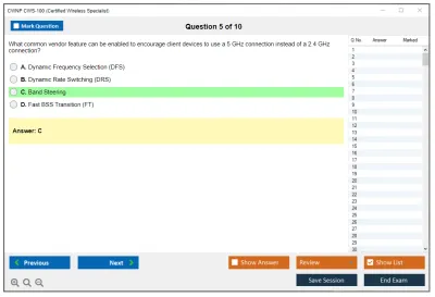 CWNP CWS-100 Certified Wireless Specialist Practice test exam simulator test engine exam Prep practice test questions answers Image 5