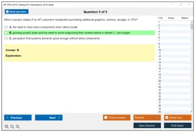 HP HP5-C07D Selling HP Workstations 2019 delta Practice test exam simulator test engine exam Prep practice test questions answers Image 5