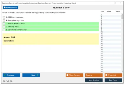 Salesforce Security-and-Privacy-Accredited-Professional Salesforce Security & Privacy Accredited Professional Exam Practice test exam simulator test engine exam Prep practice test questions answers Image 3