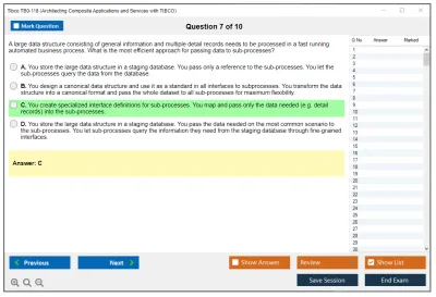 Tibco TB0-118 Architecting Composite Applications and Services with TIBCO Practice test exam simulator test engine exam Prep practice test questions answers Image 7