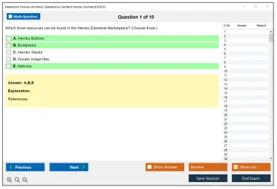 Salesforce Heroku-Architect Salesforce Certified Heroku Architect Practice test exam simulator test engine exam Prep practice test questions answers Image 1