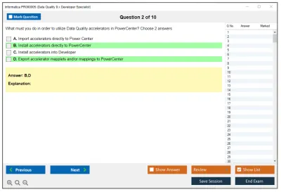 Informatica PR000005 Data Quality 9.x Developer Specialist Practice test exam simulator test engine exam Prep practice test questions answers Image 2