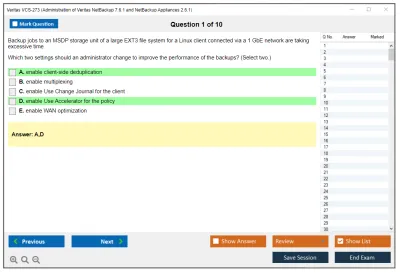 Veritas VCS-273 Administration of Veritas NetBackup 7.6.1 and NetBackup Appliances 2.6.1 Practice test exam simulator test engine exam Prep practice test questions answers Image 1