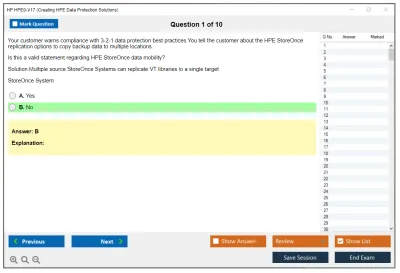 HP HPE0-V17 Creating HPE Data Protection Solutions Practice test exam simulator test engine exam Prep practice test questions answers Image 1