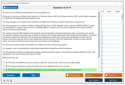 Microsoft 98-364 Database Fundamentals Practice test exam simulator test engine exam Prep practice test questions answers Image 14