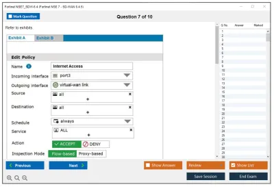 Fortinet NSE7_SDW-6.4 Fortinet NSE 7 - SD-WAN 6.4.5 Practice test exam simulator test engine exam Prep practice test questions answers Image 7