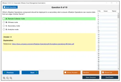 VMware 1V0-31.21 Associate VMware Cloud Management and Automation Practice test exam simulator test engine exam Prep practice test questions answers Image 8