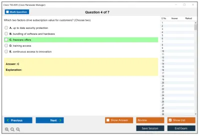 Cisco 700-805 Cisco Renewals Manager (700-805 CRM) Practice test exam simulator test engine exam Prep practice test questions answers Image 4