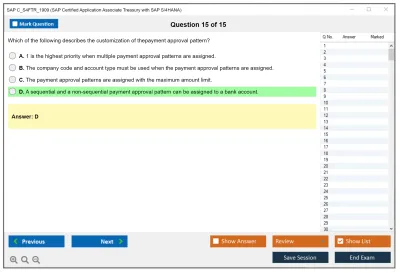 SAP C_S4FTR_1909 SAP Certified Application Associate Treasury with SAP S/4HANA Practice test exam simulator test engine exam Prep practice test questions answers Image 15