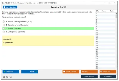 Exin ITSM20F IT Service Management Foundation based on ISO/IEC 20000 (ITSM20F.EN) Practice test exam simulator test engine exam Prep practice test questions answers Image 7